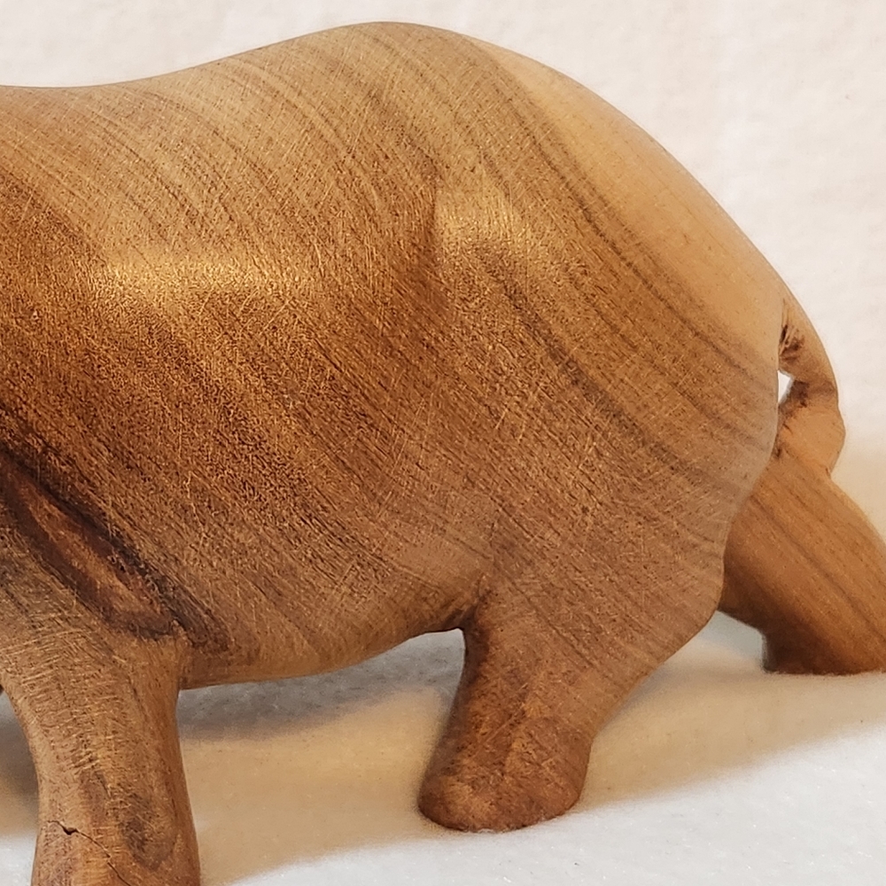 Hand‎ Carved Rinoceros Teak Wood - Picture 4 of 12